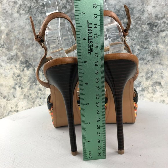 Sam Edelman Women's Size 8.5M Mason Brown Black Leather Multi Platform Heels - Picture 6 of 14